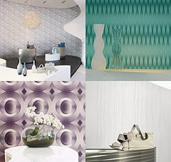 CONCORD WALLCOVERINGS ™ One-Seven-Five, Lavish Futuristic Harmonious White Wallpaper Sample