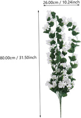 Ciieeo Petal Artificial Violet Flowers Hanging Vine Faux Plants for Wedding Home Decor White Green Simulation Boho Floral Arrangement for Table Setting and Craft Projects