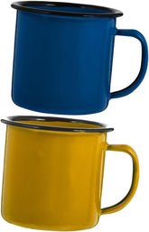 2pcs Enamel Camping Mug Mugs Old Style Enamel Cups for Travel Tea Water Lightweight