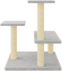 vidaXL Cat Tree Light Grey Engineered Wood, Plush, sisal Medium Durable