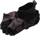 Fashion Autumn And Winter Girls Boots Flat Soft Bottom Non Slip Cute Plush Warm Comfortable And Bow Toddler Fall Boots