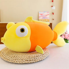 Yellow Goldfish Stuffed Animal Soft Cute Fish Plush Pillow Toy for Kids,27.5inch