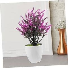 Vaguelly 2pcs Artificial Flower Plant Bonsai Decorative Fake Plant Lifelike Room Decor Tabletop Potted