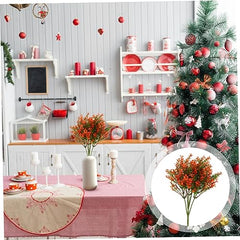 Cabilock Flower Cluster Decor Simulated Green Plant Artificial Flower Easy Care Home Office Decor