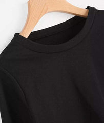 EAST KNITTING Girls Crop Tops Teens Round Neck Letter Print Long Sleeve T-Shirts