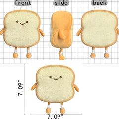 Toast Bread Pillow, Funny Bread Shape Plush Toy Pillow,Facial Expression Soft Toast Sofa Pillow, for Kids Adults Gift Home Bed Room Decor