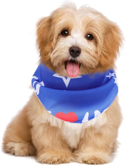 2pcs American Flag Pet Bandana Triangle Scarf for Dogs Soft Breathable Material for July Celebrations Patriotic Dog Accessory