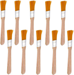 Pokinge 10Pcs Wooden Handle Nylon Cleaning Brush 5 Inch Wood Handle Paint Brush Professional Soft Nylon Bristle Cleaning Tools for Home Wall