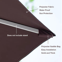 6/8 Ribs Patio Umbrella Replacement Canopy 6.5ft 7.5ft 9ft 10ft Market Umbrella Top fit Outdoor Umbrella Canopy Beach Cantilever Umbrella (Color : Burgundy, Size : 8Ribs-230cm/7.5FT)