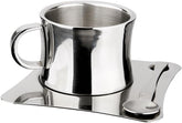 Stainless Steel Coffee Mug with Saucer Teacup Set, Tea Cup,5oz,150ml