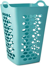 Flexible Square Laundry Hamper - Teal Collapsible Fabric Clothes Bin with Handles, Space-Saving Foldable Design for Bedroom, Dorm or Bathroom