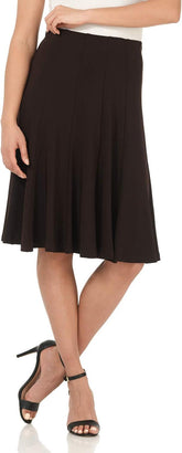Rekucci Women's Ease into Comfort Flared Knee Length Knit Skirt