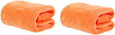 2pcs Gorgeous Orange Flannel Fleece Pet Blanket Cozy Solid Color Bedding for Dogs Cats Lightweight Absorbent for Couch Car Bed