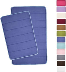 17 * 24inch Memory Foam Soft Bath Mats Absorbent Bathroom Rugs PVC Back Runner Pad for Kitchen Bathroom Floors Comfortable Soft Maximum Absorbent Thick Easier to Dry Carpet for Tub