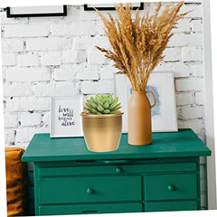 Flower Pot Metal Plant Pots Set of 2 Garden Planter Rustic Style for Home Office Decor