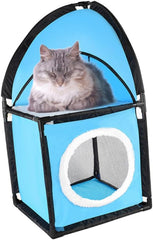 GALPADA Cat Tree Furniture with Tunnel Design Indoor Tree Scratcher and Pet Bed for Multiple Cats with Scratch Protection and Cozy Hideaway Cave