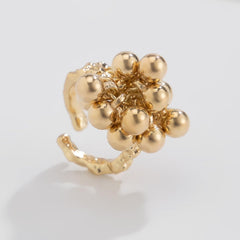Chunky Gold Rings for Women Beaded Open Statement Chunky Rings Jewelry Set