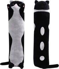 WUYU Lovely Plush Cat Doll Cute Cartoon Soft Stuffed Kitten Pillow Long Throw Sleeping Pillow Doll Toy Gift for Kids Girlfriend Multiple Size (Pink,50cm/19.6in)