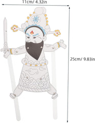 Operitacx 8Pcs Traditional Hand Puppet Making Kit for DIY Chinese Shadow Puppet Cultural Exploration for Classroom Learning and Social Engagement Activities