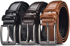 Men's Leather Dress Belt, Reversible Black & Brown, 32-34 inches