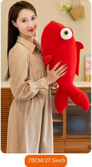 Yellow Goldfish Stuffed Animal Soft Cute Fish Plush Pillow Toy for Kids,27.5inch