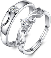 1 Pair Silver Color Open Rings Women Men Couple Rings Cheap Jewelry for Lovers