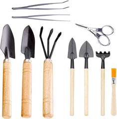 Garden Tool Set Garden Hand Tool Kit Plant Care Kit Bonsai Planting for Gift 10PCSGarden Set