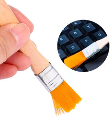 Pokinge 10Pcs Wooden Handle Nylon Cleaning Brush 5 Inch Wood Handle Paint Brush Professional Soft Nylon Bristle Cleaning Tools for Home Wall