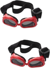 Didiseaon 2pcs Dog Sunglasses Uv and Design Strap for Pets Red for Dog Eye and Comfort