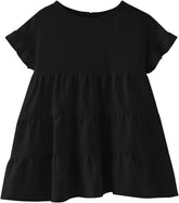 Girls Tunic Tops Casual Basic Loose Soft Swing Pullover Long Blouse T-Shirt Tee Summer Short Sleeve T Shirts