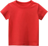 Toddler Kids Girls Boys Short Sleeve Basic T Shirt Casual Summer Tees Shirt Tops Solid Color Fashion Summer Tee