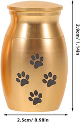 SUPVOX 2pcs Pet Ashes Keepsake Box for Dogs and Cats - Memorial Urn Cremation Remains Hair - Small Metal Urns Keepsake - 1-Inch Size with Golden and Rose Golden