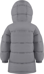 HILEELANG Kids Boy Girl Puffer Jacket Coat Hood Mid Length Light Weight Warm Insulated Padded Winter Outwear