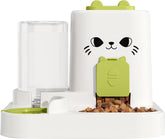 Automatic Pet Food Water Dispenser, 1.6L Auto Gravity Pet Feeder and 0.6L Water Dispenser Set, Cage Cat Dog Food and Water Dispenser for Kitten Puppy Bunny Guinea Pig (Green)