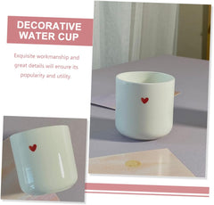 Ceramic Heart Porcelain Cup Portable Office Coffee Mug Cute Couple Water Holder for Home and Coffee Shops Simple Classic Design