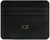 Custom Leather Credit Card Holder Wallet Personalized Gold/Silver Initials Slim Wallet for Men & Women - PU Leather RFID Blocking Gift for Dad Boyfriend Husband Family