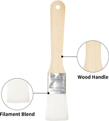 Set of 3 Chip Paint Brushes with Synthetic Bristles for Priming Painting, Varnishing, Wood, Walls, Painting