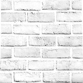 White Brick Wallpaper 17.7" x 118" Peel and Stick Wallpaper Faux Brick Paper Backsplash Stick and Peel Christmas Decor