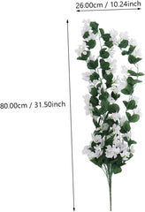 MAGICLULU Artificial Violet Flowers Hanging Vine Petal Fake Plants Home Wedding Decoration White Green for Boho and Craft Projects