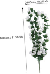 Artificial Violet Flower Vine Petal Faux Hanging Garland for Wedding Home Decor Boho Style White Green Simulation Plants for Table Centerpiece and Office Decoration