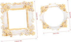 VICASKY 6Pcs Vintage Resin Mini Picture Frames Retro Small Photo Frames for DIY Crafts Wedding Home Decor Tabletop Display