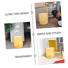 2pcs Garbage Can Transparent Litter Box for Home Organization for Office Kitchen and Compact Spaces Pet Material No Lid Design