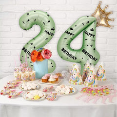 40 Inch Green Foil Balloon Number 14,Crown 14th Birthday Party Decorative Balloons,Number Large Numbers Balloon 14,Girls Boys 14th Birthday Decoration Anniversary Wedding 14th Birthday Party Supplies