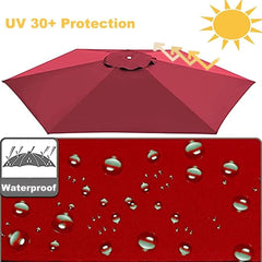 Patio Umbrella Replacement Top Canopy, 6 Ribs 8 Ribs Outdoor Garden Swimming Pool Parasol Market Table Umbrella Canopy Replacement 200/270/300cm Umbrella Top Cover Fabric