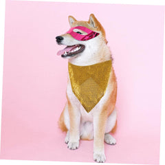 GANAZONO 2pcs Sequin Collar Cooling Bandana Dog Triangle Scarf Pet Bib for Photography and Costumes