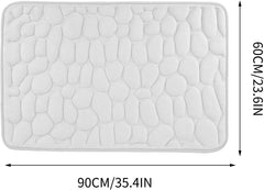 Generic Memory Foam Bath Mat Massage Stone Embossed Bathroom Rugs Super Water Absorbent Machine Washable Bath Rugs Non-Slip Bath Mat Entrance Bedroom Floor Carpet Doormats Living Room, 60* 90cm, Grey