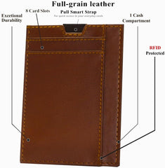 Slim leather Wallet Front Pocket Minimalist.