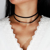 Boho Western Suede Choker Necklace for Women Long Wrap Jewelry for Country Concerts Nashville Outfits