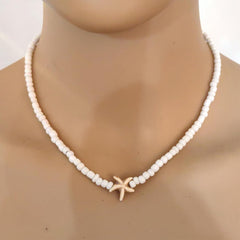 Starfish Necklace for Women Boho Beach Necklace Gold Charm Summer Starfish Earrings Beach Surfer Jewelry Holiday Accessories