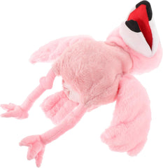 LOGOFUN Plush Flamingo Hand Puppet Stuffed Flamingo Hand Toy Furry Bird Hand Puppet Funny Storytelling Plaything for Children Story Telling